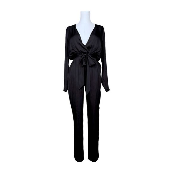 THE KOOPLES NWT Satin jumpsuit in Black Size M - Picture 7 of 11